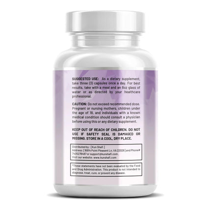 Kun Shafi Magnesium Complex with Magnesium Glycinate Malate, L-Threonate, Taurate, Orotate, Zinc,Aspartate, Copper Manganese & Vitamin D3 B6 Complex - 1Pack - dailyvitalstore