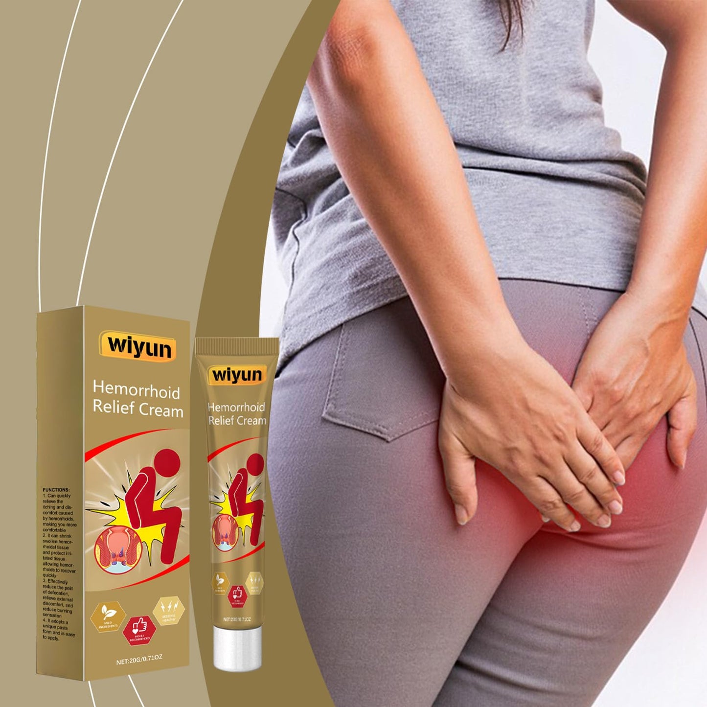 KUNLEN Herbal Hemorrhoids Cream, Chinese Hemorrhoid Creams, Body Care Cream for Men and Women (3pcs) - dailyvitalstore