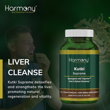 Kutki Supreme - Harmony Nutraceuticals Ayurvedic Medicine for Healthy Skin, Immune and Respiratory Systems - 120 Vegan Organic Capsules - dailyvitalstore