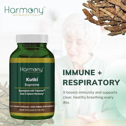 Kutki Supreme - Harmony Nutraceuticals Ayurvedic Medicine for Healthy Skin, Immune and Respiratory Systems - 120 Vegan Organic Capsules - dailyvitalstore
