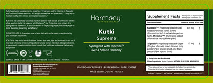 Kutki Supreme - Harmony Nutraceuticals Ayurvedic Medicine for Healthy Skin, Immune and Respiratory Systems - 120 Vegan Organic Capsules - dailyvitalstore