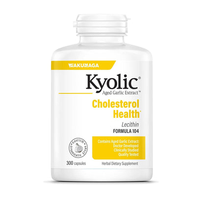 Kyolic Aged Garlic Extract Formula 104, Cholesterol Health*, 300 Capsules - dailyvitalstore