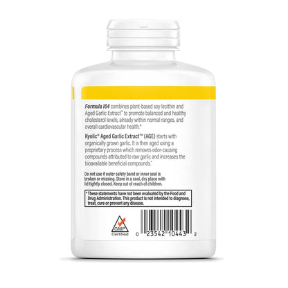 Kyolic Aged Garlic Extract Formula 104, Cholesterol Health*, 300 Capsules - dailyvitalstore
