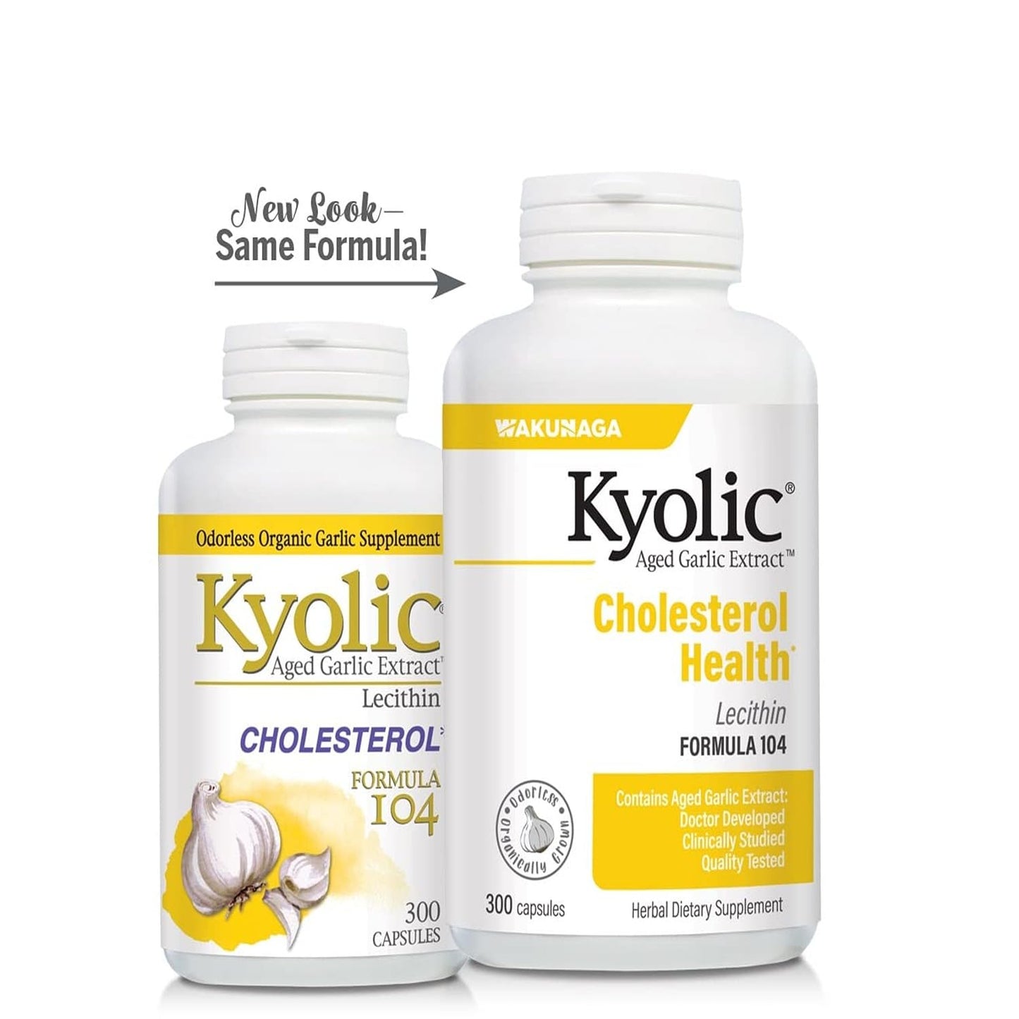 Kyolic Aged Garlic Extract Formula 104, Cholesterol Health*, 300 Capsules - dailyvitalstore
