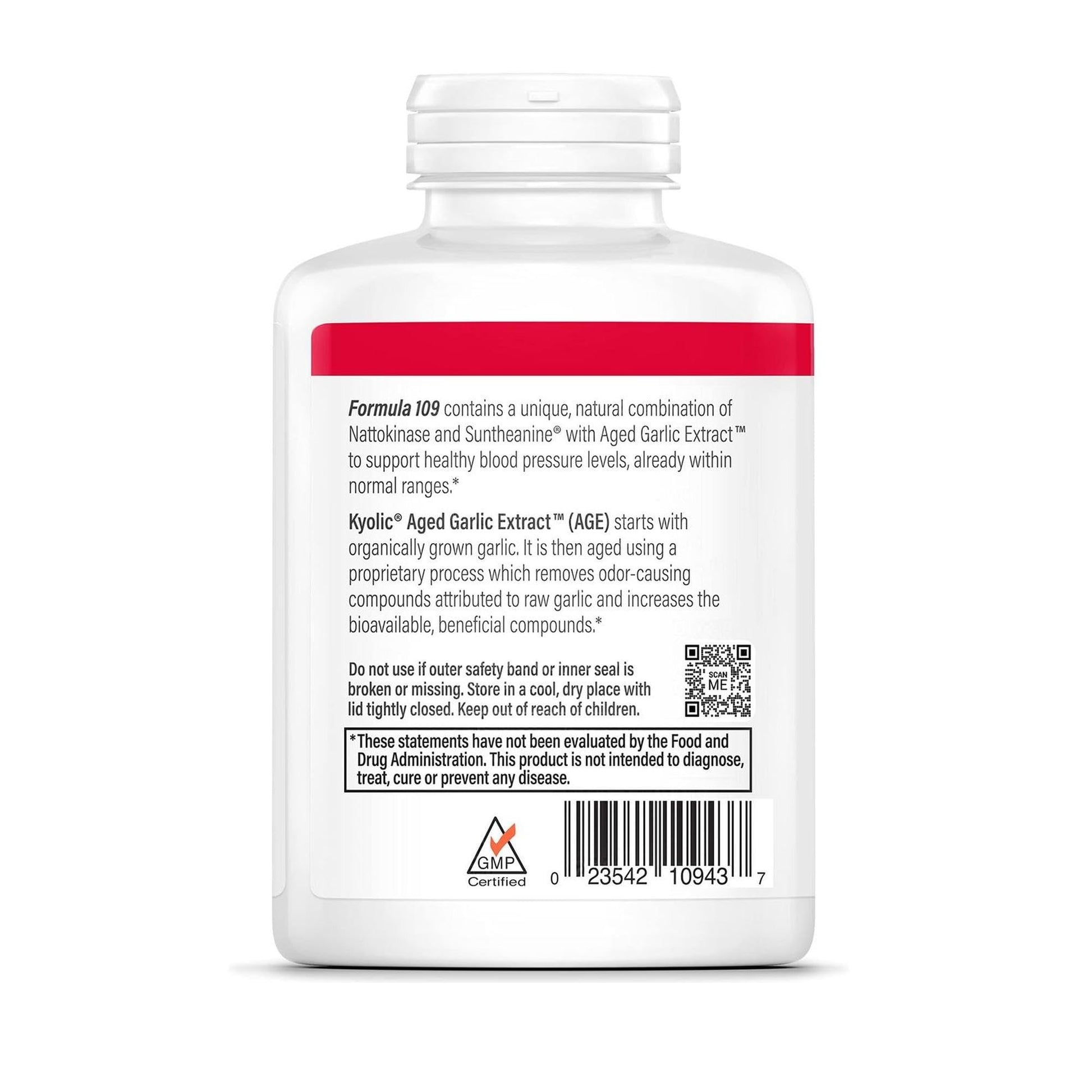 Kyolic Aged Garlic Extract Formula 109, Blood Pressure Health*, 240 Capsules - dailyvitalstore