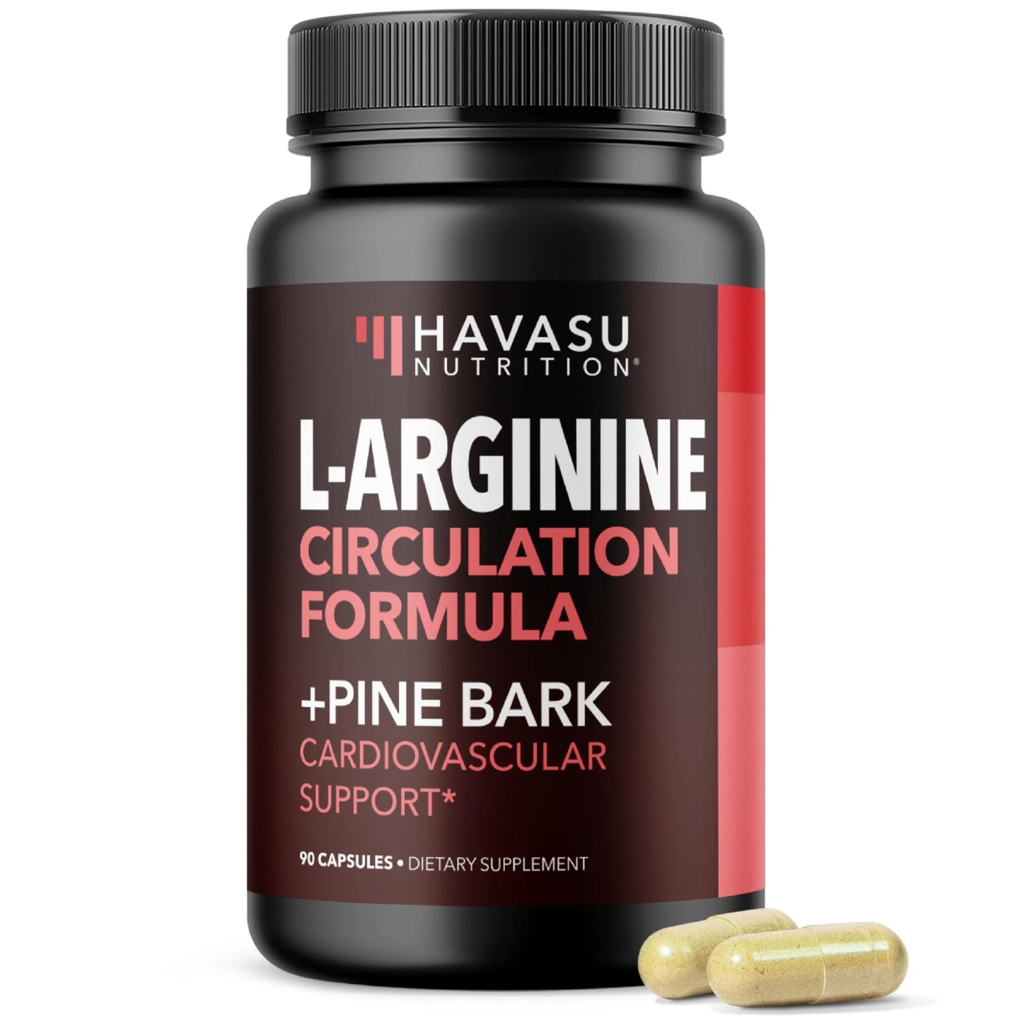 L-Arginine 1800mg and Pine Bark Extract 100mg - Nitric Oxide Supplement for Men - Performance Supplement for Men's Health - 90 Count - Endurance, Recovery Support - dailyvitalstore