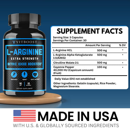 L Arginine Capsules with L-Citrulline 1500mg - Nitric Oxide Booster for Stamina, Muscle, Energy & Vascularity - L-Arginine and Essential Amino Supplement for Extra Strength - dailyvitalstore