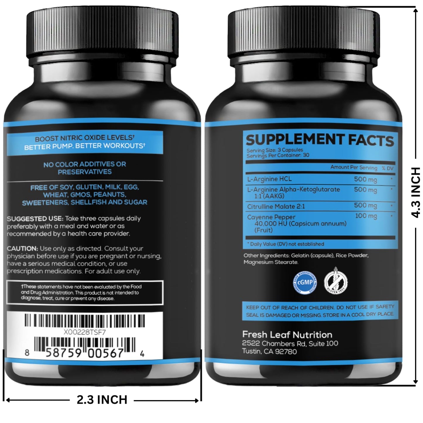 L Arginine Capsules with L-Citrulline 1500mg - Nitric Oxide Booster for Stamina, Muscle, Energy & Vascularity - L-Arginine and Essential Amino Supplement for Extra Strength - dailyvitalstore