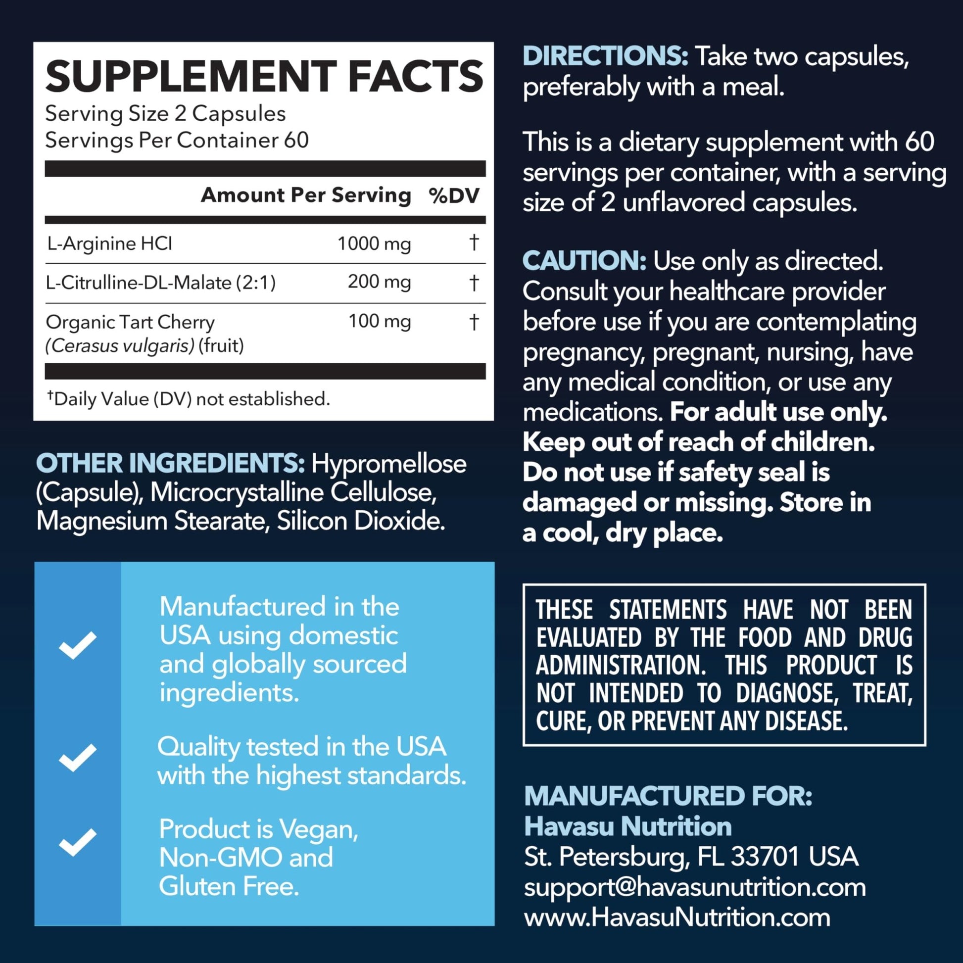 L-Arginine Capsules with L-Citrulline - Nitric Oxide Supplement - L Arginine and L Citrulline Blend - 120 Count - Vegan, Non-GMO Capsules for Performance - dailyvitalstore