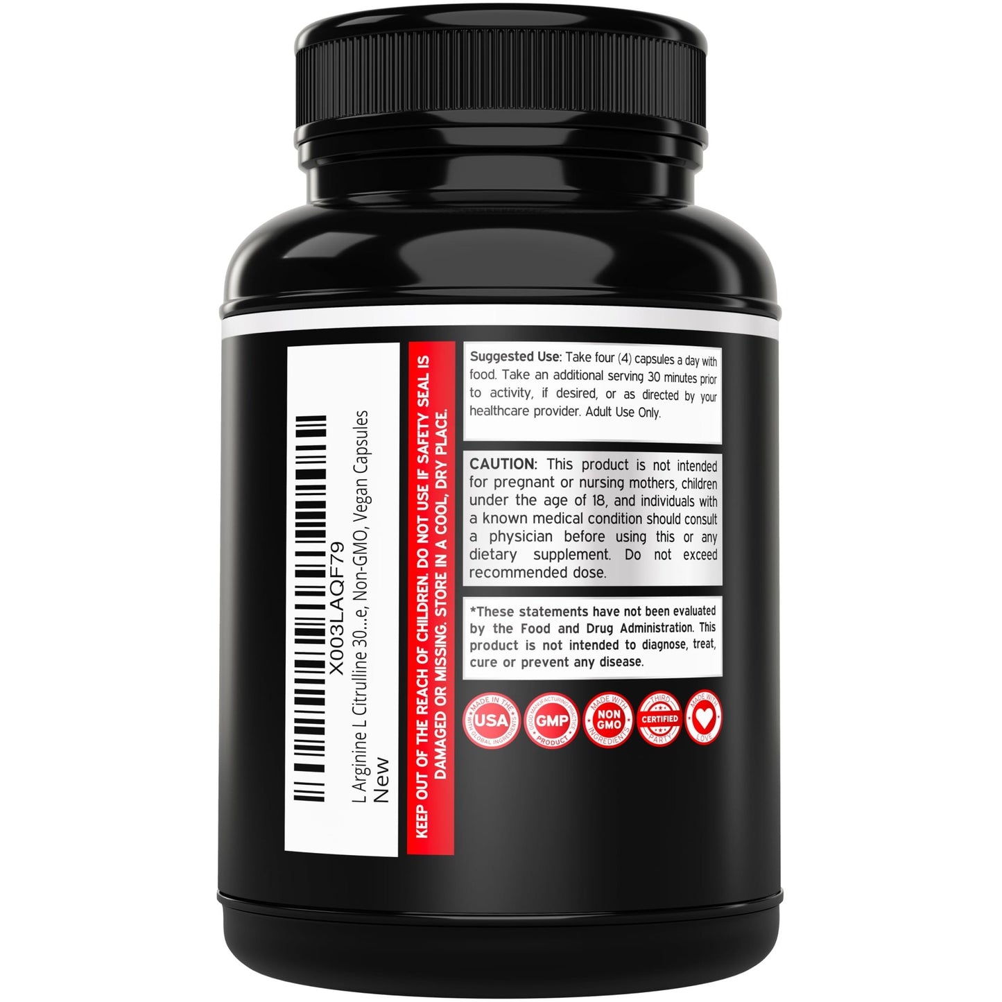 L Arginine L Citrulline Supplement 3000mg (240 Capsules) Nitric Oxide Pills for Men - Stamina, Endurance, Performance for Workouts - NO Supplements for Men - dailyvitalstore