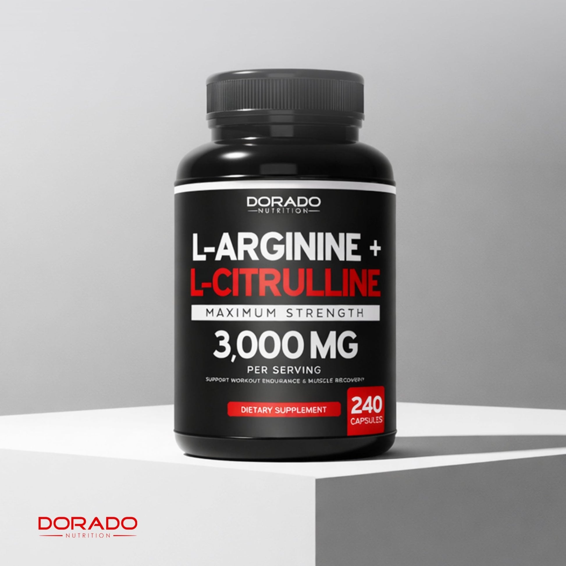 L Arginine L Citrulline Supplement 3000mg (240 Capsules) Nitric Oxide Pills for Men - Stamina, Endurance, Performance for Workouts - NO Supplements for Men - dailyvitalstore