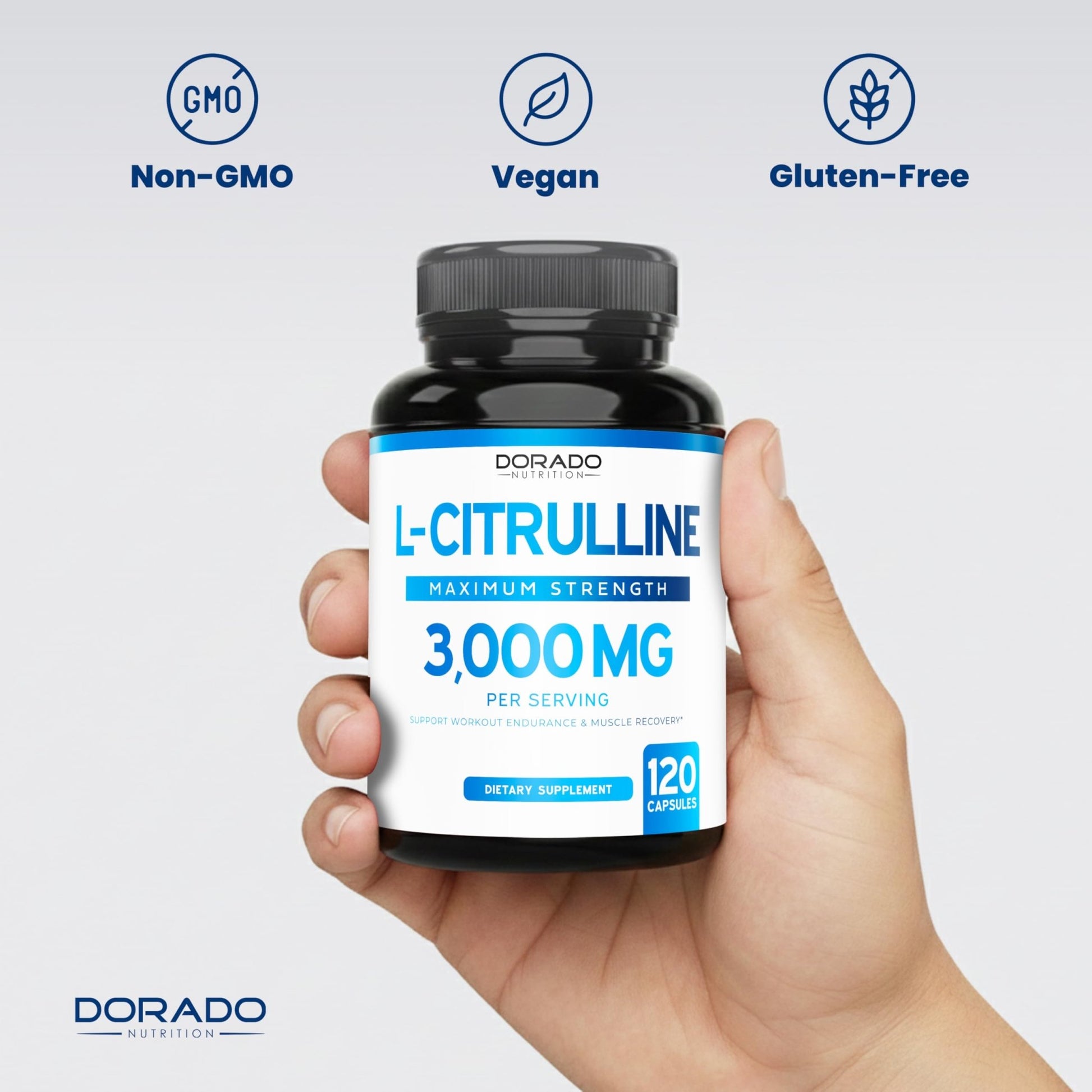 L Citrulline 3000mg Supplement (120 Capsules) Support L Arginine & Nitric Oxide Pills - L-Citrulline For Men & Women - Muscle Recovery & Pump Supplement - 3rd Party Tested - dailyvitalstore