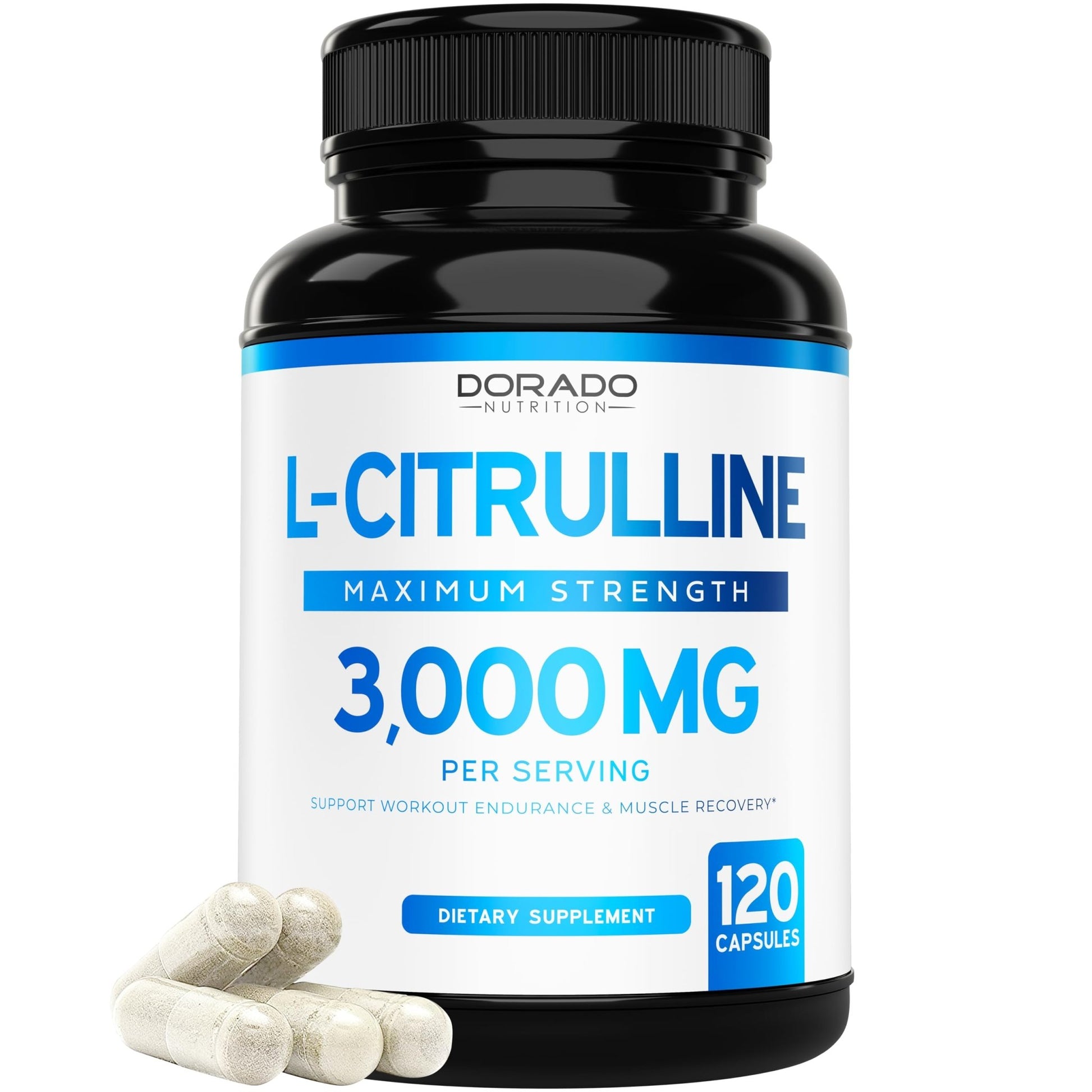 L Citrulline 3000mg Supplement (120 Capsules) Support L Arginine & Nitric Oxide Pills - L-Citrulline For Men & Women - Muscle Recovery & Pump Supplement - 3rd Party Tested - dailyvitalstore