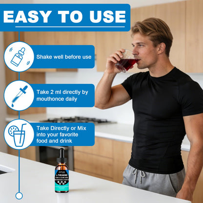L Theanine Liquid Drops - Double Strength L-Theanine 200mg for Adults & Kids, Fast Absorption Gaba L-Theanine Supplements w. Magnesium & Jujube Seed for Nerve & Sleep, Relaxation & Mood Support丨Vegan - dailyvitalstore