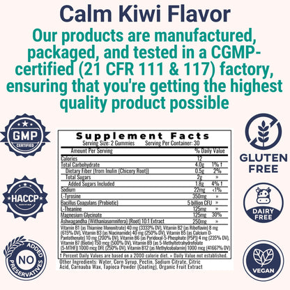 L-Tyrosine L-Theanine Methylated Vitamin B Complex Magnesium Glycinate Probiotic Fiber for Kids Adults Men Women w. Chicory Root Inulin 5-MTHF B12 P5P B6 B9 B5 B3 Powder Capsule Pill Supplement Alt - dailyvitalstore