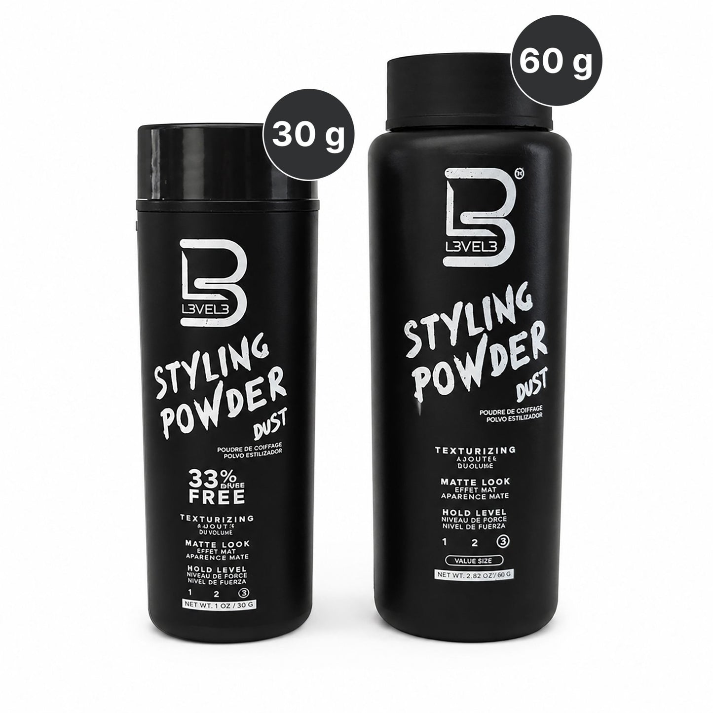 L3 Level 3 Styling Powder - Natural Look Mens Powder - Easy to Apply with No Oil or Greasy Residue (Small - 30 Grams) - dailyvitalstore