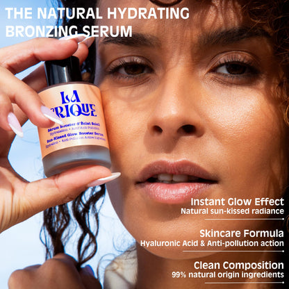 La Crique Bronzing Face Serum - Hydrating Bronzing Drops with Hyaluronic Acid & Anti-Pollution Protection - Natural Sun-Kissed Glow for All Skin Types - Vegan Friendly, Clean Beauty - 1 fl oz - dailyvitalstore