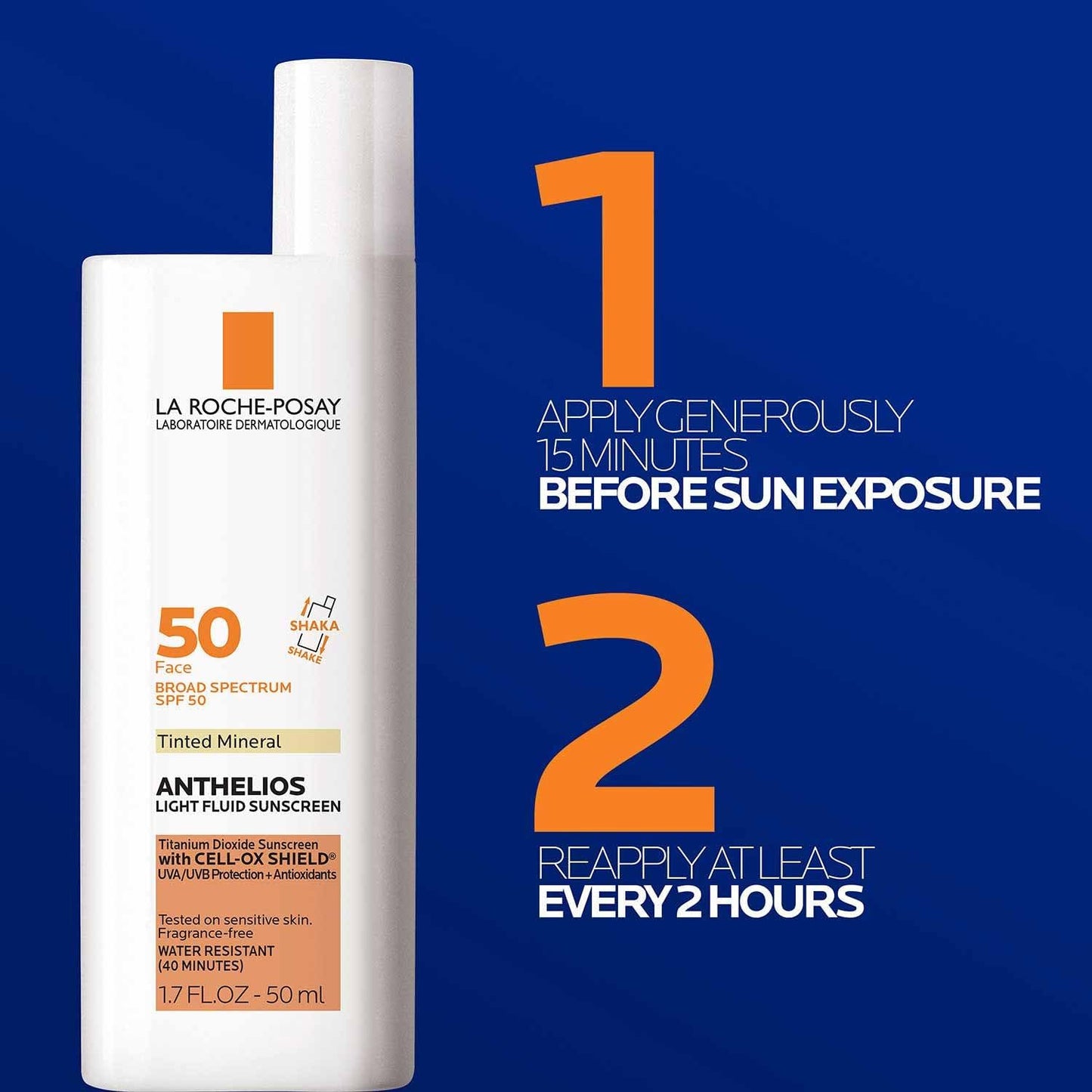 La Roche Posay Anthelios 50 Mineral Tinted Ultra Light Sunscreen Fluid 50ml/1.7oz (Pack of 2) - dailyvitalstore