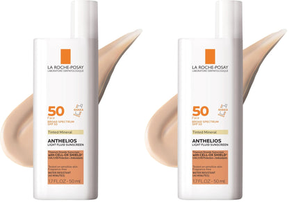 La Roche Posay Anthelios 50 Mineral Tinted Ultra Light Sunscreen Fluid 50ml/1.7oz (Pack of 2) - dailyvitalstore