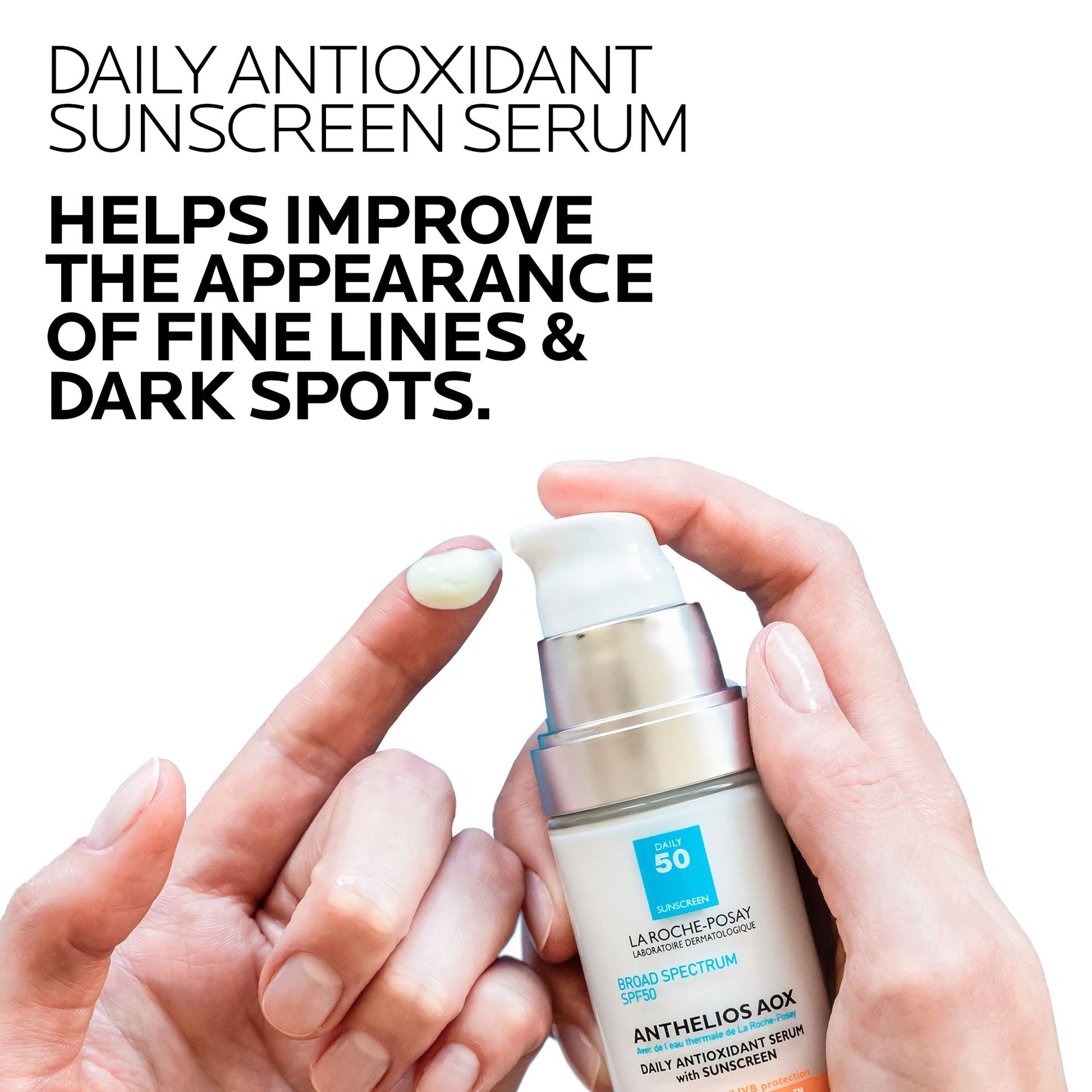 La Roche-Posay Anthelios AOX Daily Antioxidant Serum with SPF, Face Moisturizer with Sunscreen and Vitamin C & E, Oil Free Face Sunscreen for Sensitive Skin - dailyvitalstore
