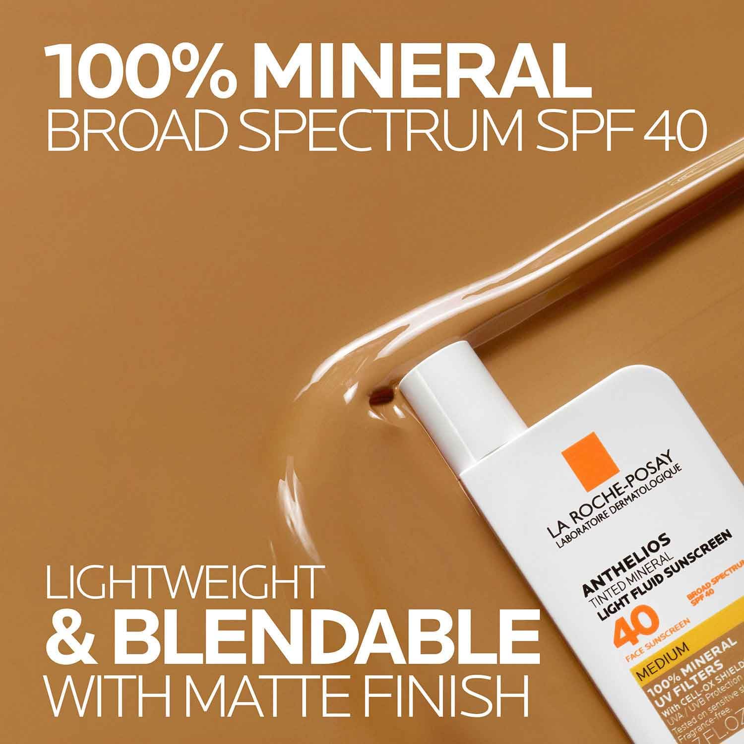 La Roche-Posay Anthelios Tinted Sunscreen SPF 40, Broad Spectrum SPF + Antioxidants, Titanium Dioxide & Zinc Oxide Sunscreen, 4 Flexible Shades With No White Cast - dailyvitalstore