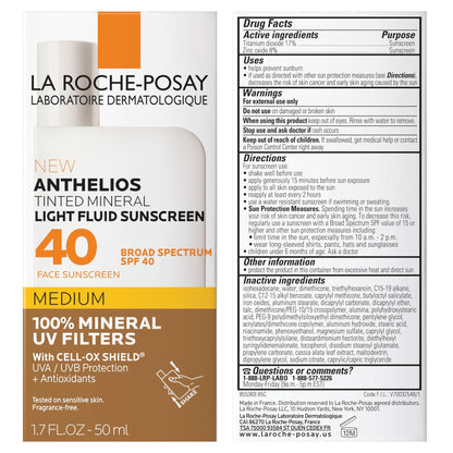 La Roche-Posay Anthelios Tinted Sunscreen SPF 40, Broad Spectrum SPF + Antioxidants, Titanium Dioxide & Zinc Oxide Sunscreen, 4 Flexible Shades With No White Cast - dailyvitalstore