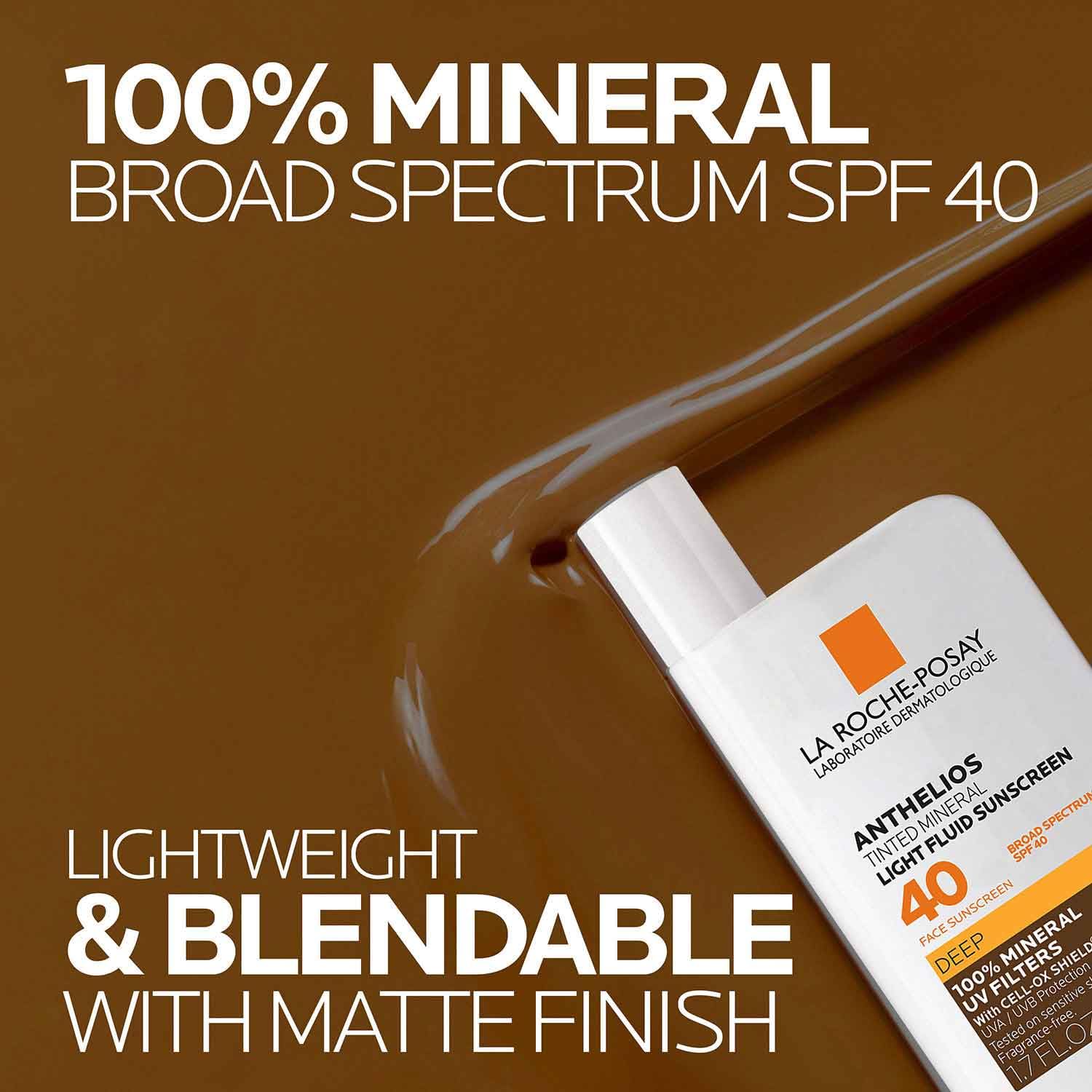 La Roche-Posay Anthelios Tinted Sunscreen SPF 40, Broad Spectrum SPF + Antioxidants, Titanium Dioxide & Zinc Oxide Sunscreen, 4 Flexible Shades With No White Cast - dailyvitalstore