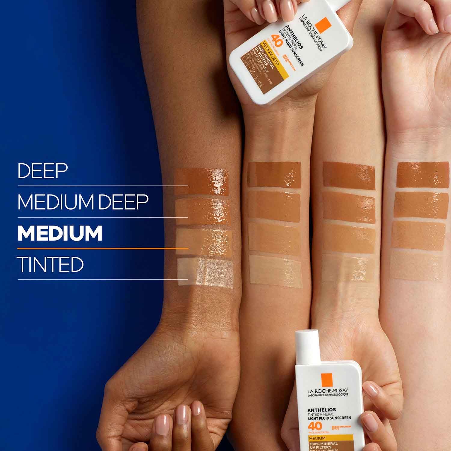 La Roche-Posay Anthelios Tinted Sunscreen SPF 40, Broad Spectrum SPF + Antioxidants, Titanium Dioxide & Zinc Oxide Sunscreen, 4 Flexible Shades With No White Cast - dailyvitalstore