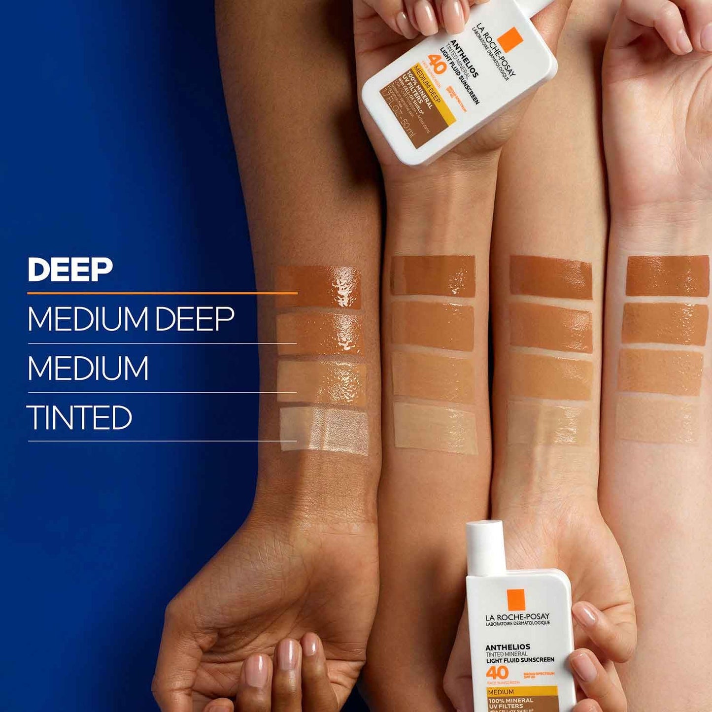 La Roche-Posay Anthelios Tinted Sunscreen SPF 40, Broad Spectrum SPF + Antioxidants, Titanium Dioxide & Zinc Oxide Sunscreen, 4 Flexible Shades With No White Cast - dailyvitalstore