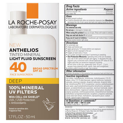 La Roche-Posay Anthelios Tinted Sunscreen SPF 40, Broad Spectrum SPF + Antioxidants, Titanium Dioxide & Zinc Oxide Sunscreen, 4 Flexible Shades With No White Cast - dailyvitalstore