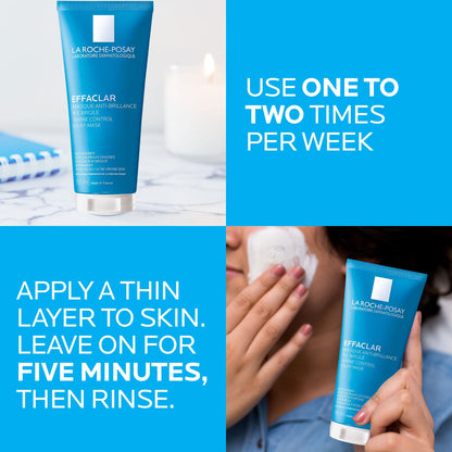 La Roche-Posay Effaclar Clarifying Clay Face Mask for Oily Skin, Unclogs Pores and Controls Shine Without Over-Drying, Packaging May Vary - dailyvitalstore