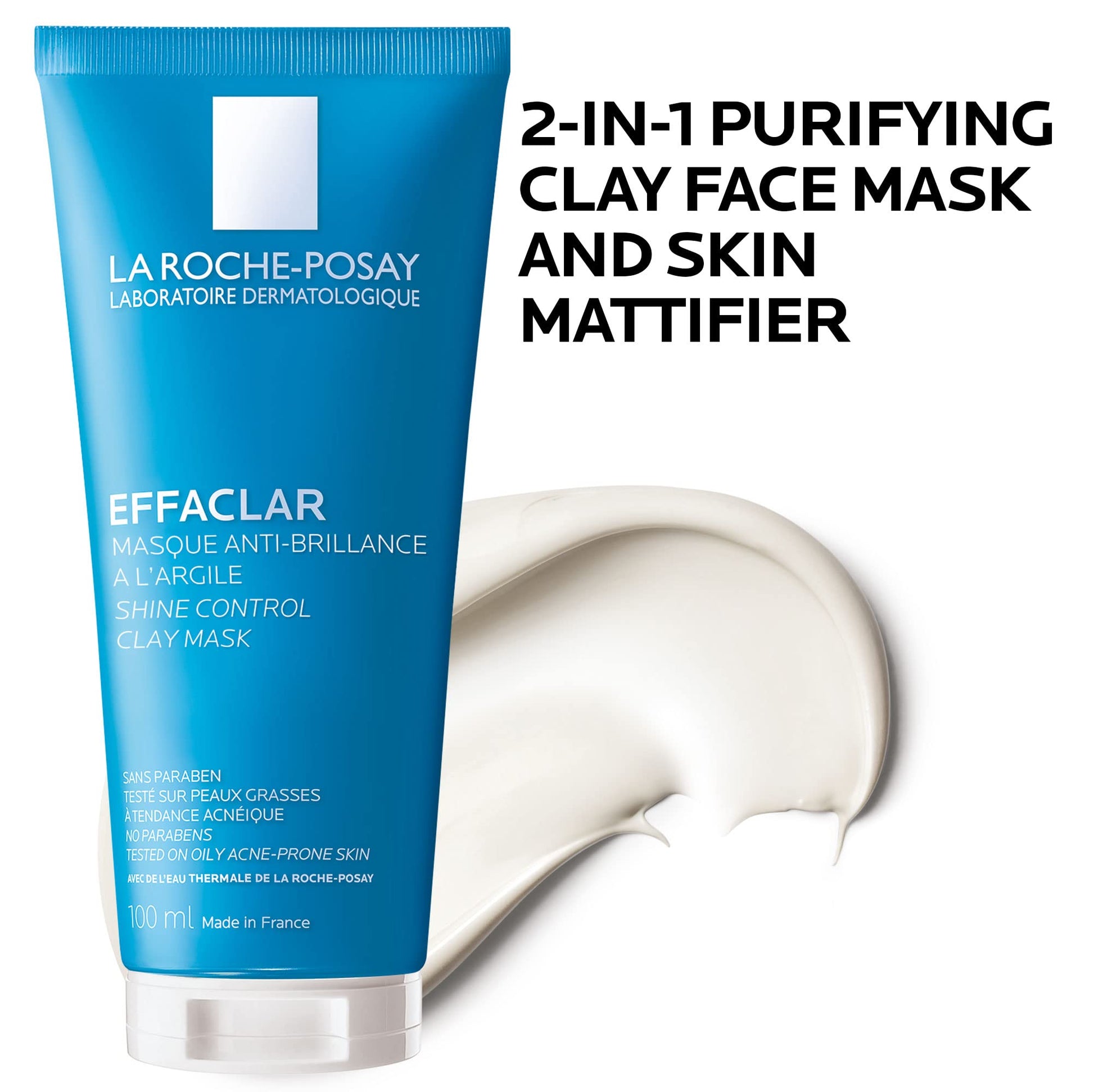 La Roche-Posay Effaclar Clarifying Clay Face Mask for Oily Skin, Unclogs Pores and Controls Shine Without Over-Drying, Packaging May Vary - dailyvitalstore