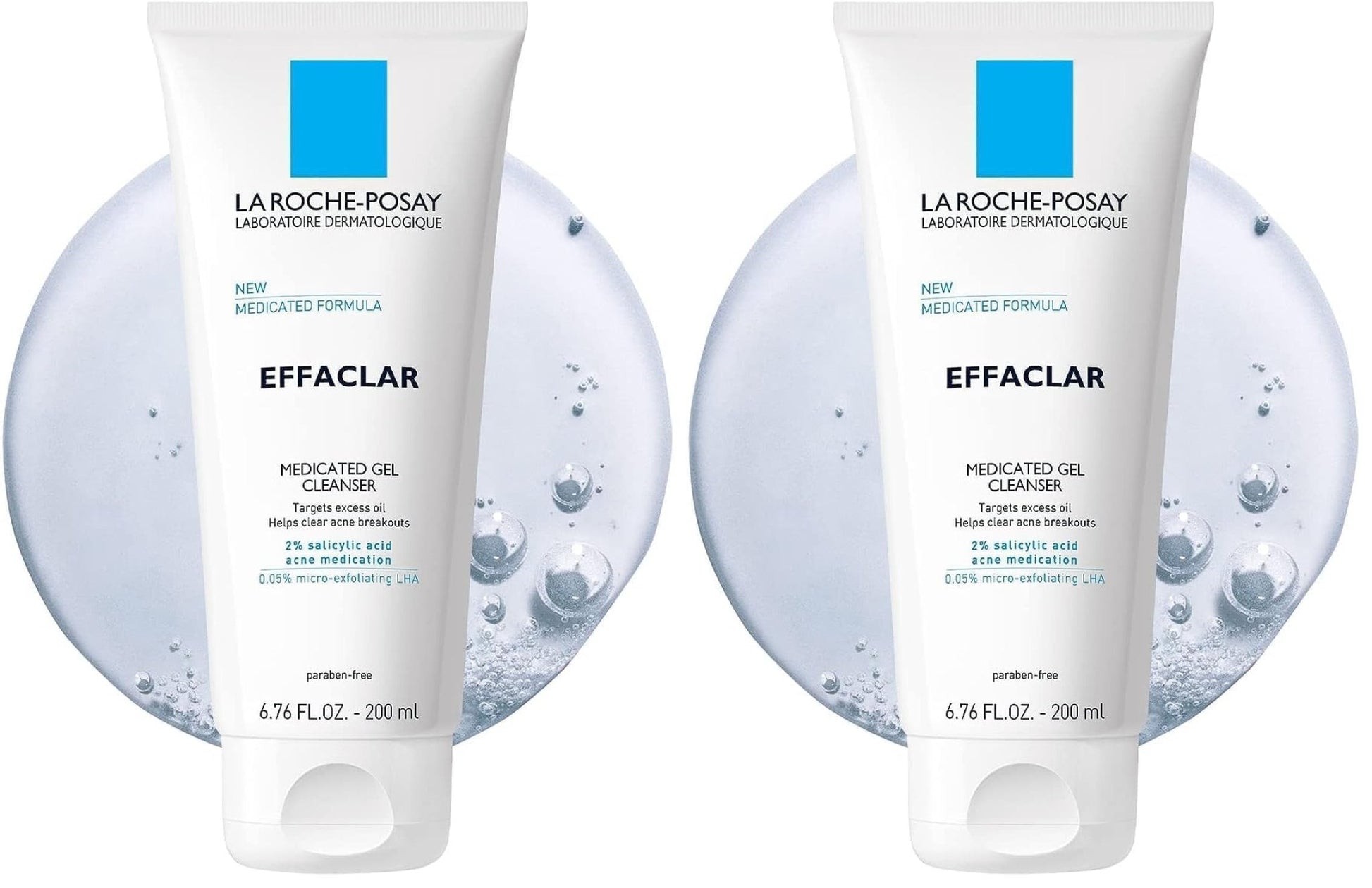 La Roche-Posay Effaclar Medicated Gel Cleanser,2% Salicylic Acid Cleanser + LHA + Glycerin,Foaming Acne Face Wash,Helps Clear & Prevent Acne Breakouts, - dailyvitalstore