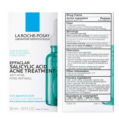 La Roche-Posay Effaclar Salicylic Acid Treatment to Minimize Pores, Clear Acne Blemishes and Post Acne Marks - dailyvitalstore