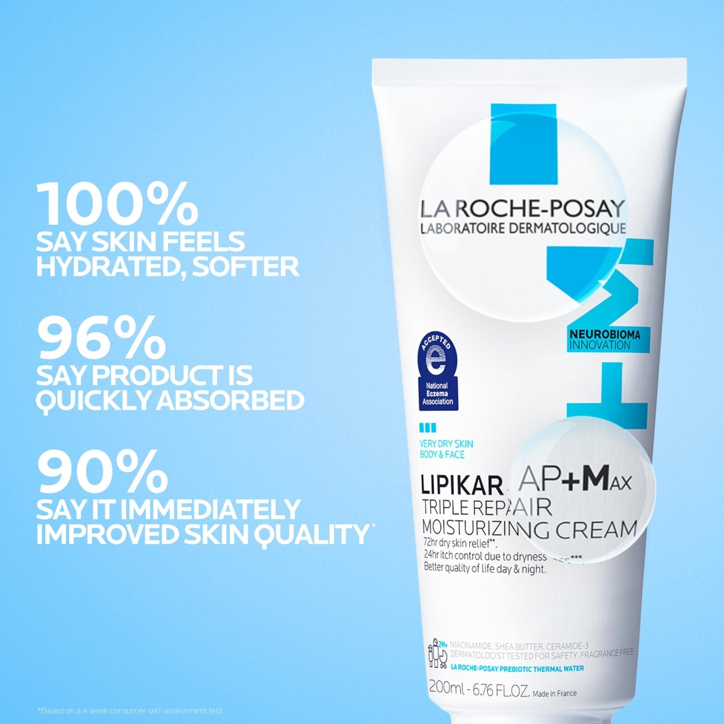 La Roche-Posay Lipikar AP+MAX Triple Repair Moisturizing Body Cream | Face & Body Lotion for Dry Skin with Shea Butter & Niacinamide | Gentle Moisturizer for Very Dry, Rough & Sensitive Skin, 200ml - dailyvitalstore
