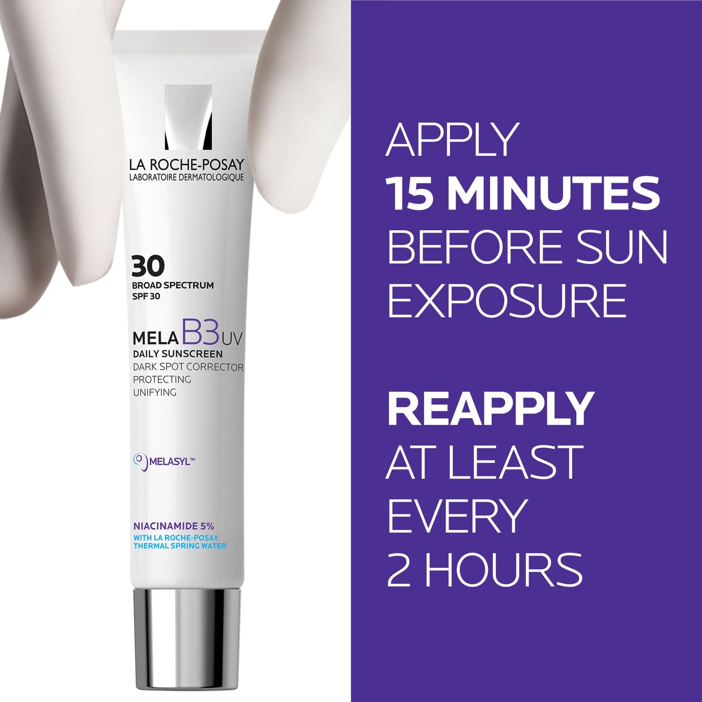 La Roche-Posay Mela B3 UV Daily Sunscreen, Face Moisturizer With SPF 30 + Anti-Aging Melasyl + 5% Niacinamide, Helps Correct & Protect From Sun Damage, - dailyvitalstore