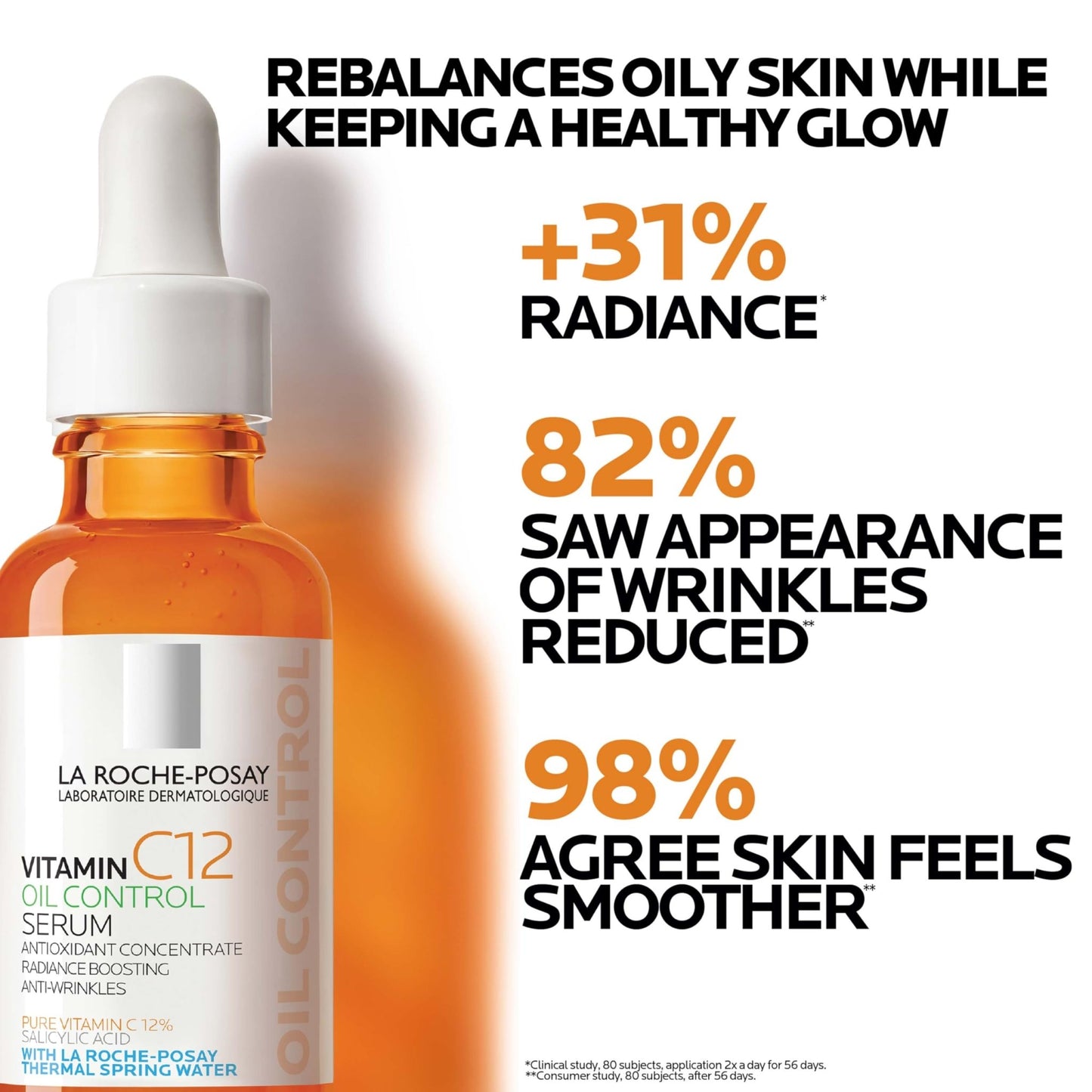 La Roche-Posay Pure 12% Vitamin C Oil Control Serum For Face With Hyaluronic Acid & Salicylic Acid, Hydrating Face Serum for Oily - dailyvitalstore