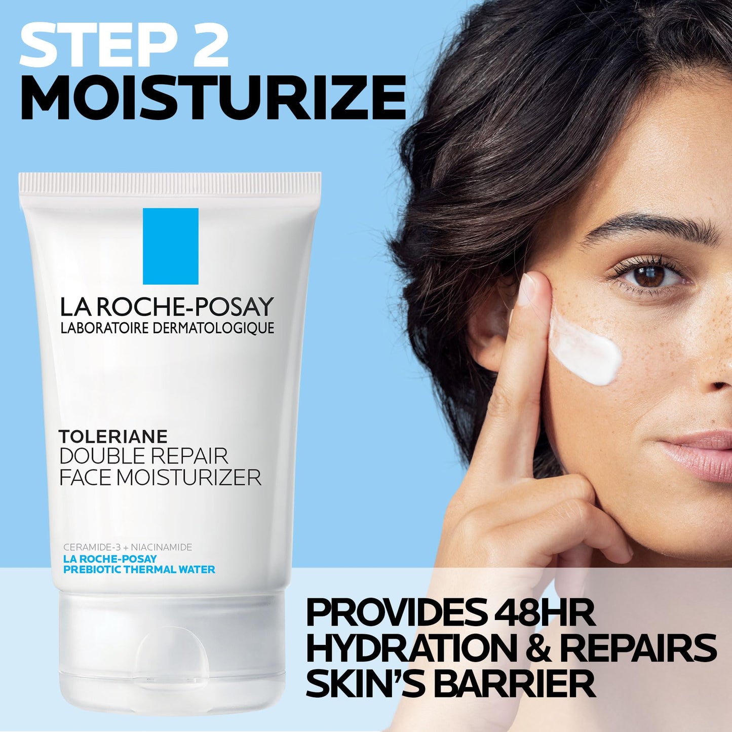 La Roche-Posay Toleraine Skin Care Set, Double Repair Face Moisturizer 100ml & Purifying Foaming Facial Cleanser 50ml, Oil Free Moisturizer & Face Wash For Oily Skin, - dailyvitalstore