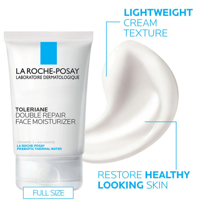La Roche-Posay Toleraine Skin Care Set, Double Repair Face Moisturizer 100ml & Purifying Foaming Facial Cleanser 50ml, Oil Free Moisturizer & Face Wash For Oily Skin, - dailyvitalstore