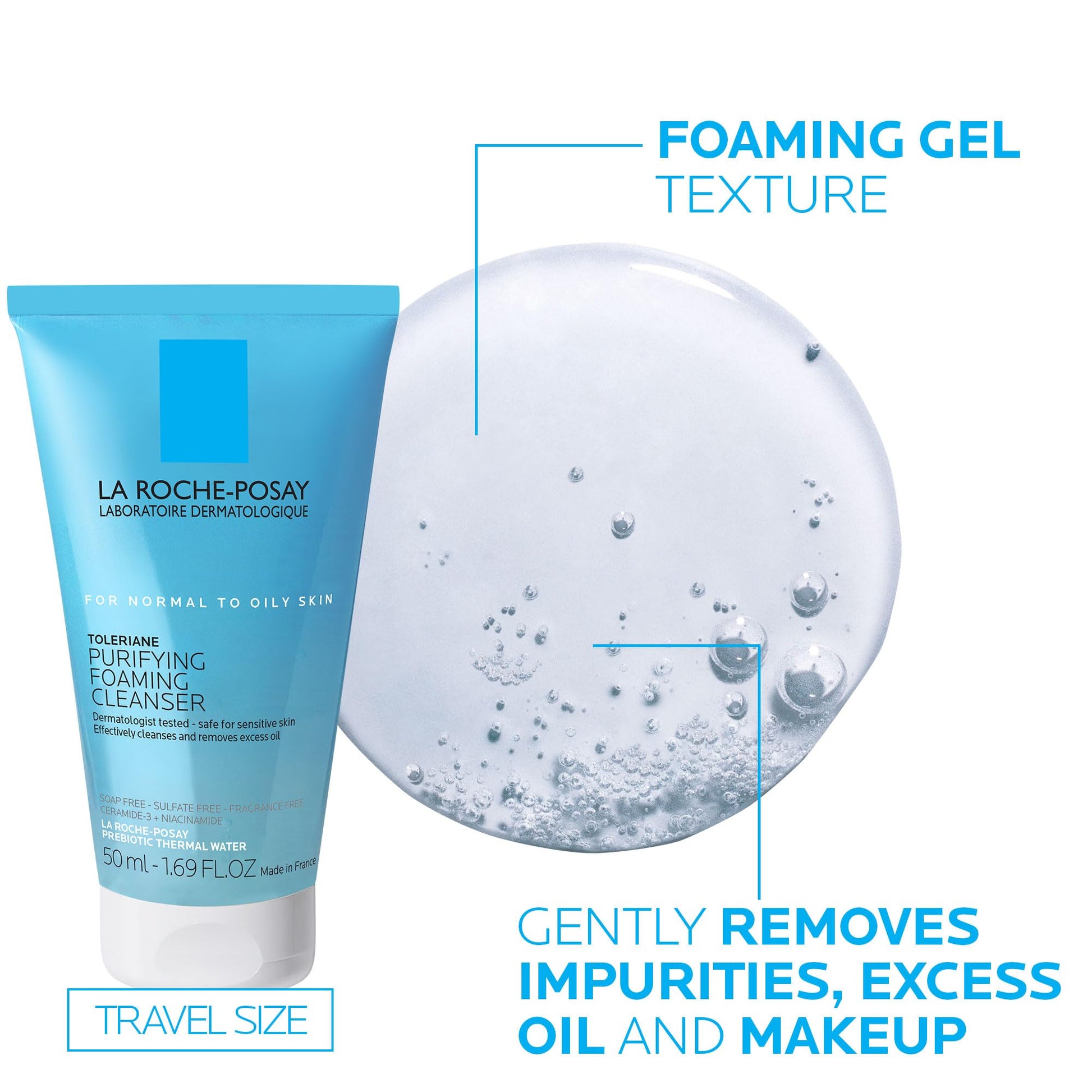 La Roche-Posay Toleraine Skin Care Set, Double Repair Face Moisturizer 100ml & Purifying Foaming Facial Cleanser 50ml, Oil Free Moisturizer & Face Wash For Oily Skin, - dailyvitalstore