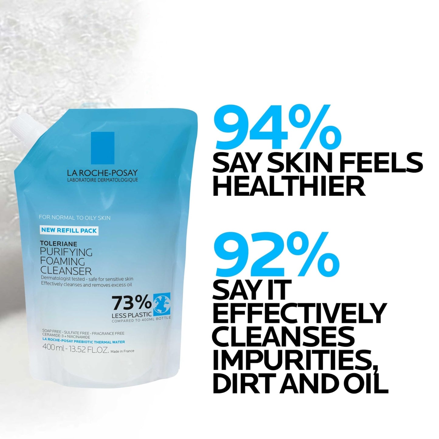 La Roche-Posay Toleriane Purifying Foaming Facial Cleanser, Niacinamide + Ceramides + Prebiotic Thermal Water, Oil Free Face Wash For Oily Skin, Pore Cleanser - dailyvitalstore