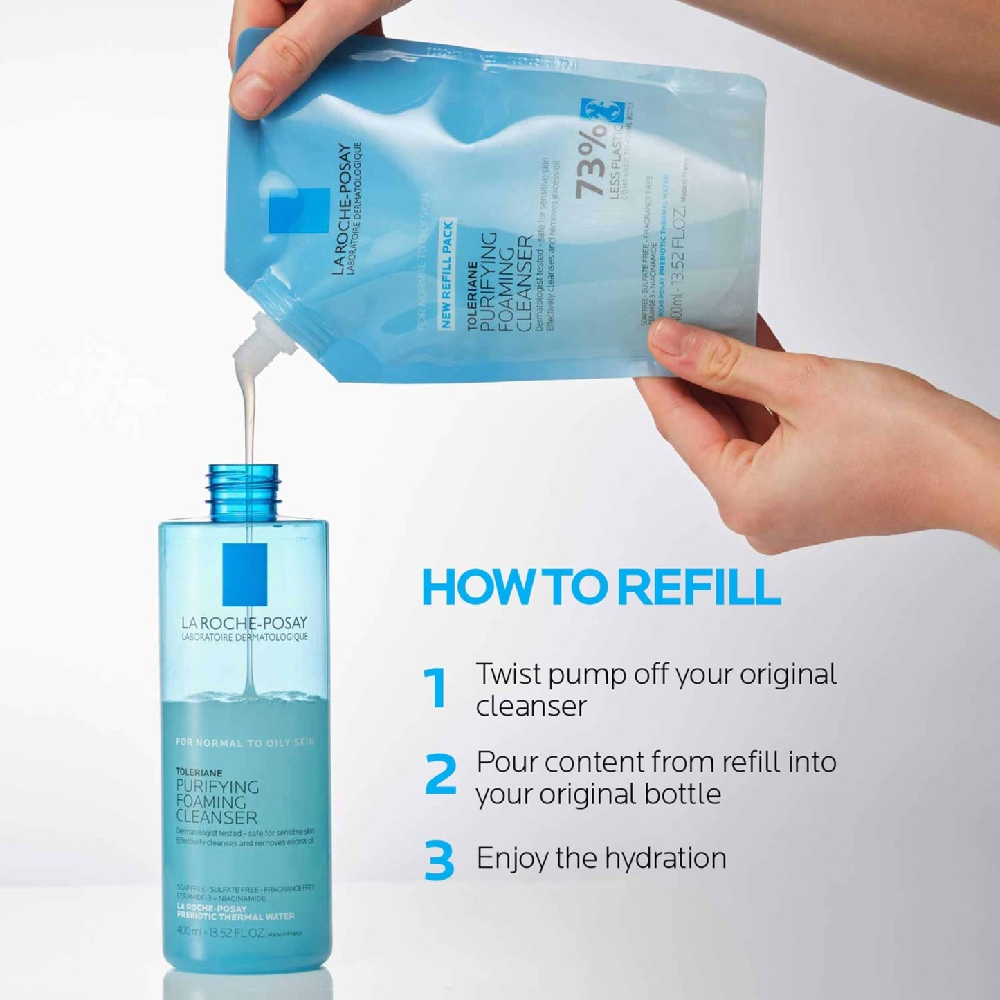 La Roche-Posay Toleriane Purifying Foaming Facial Cleanser, Niacinamide + Ceramides + Prebiotic Thermal Water, Oil Free Face Wash For Oily Skin, Pore Cleanser - dailyvitalstore