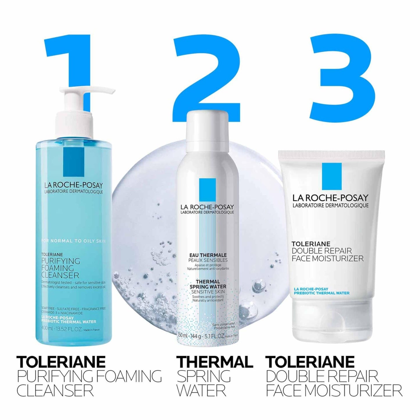 La Roche-Posay Toleriane Purifying Foaming Facial Cleanser, Niacinamide + Ceramides + Prebiotic Thermal Water, Oil Free Face Wash For Oily Skin, Pore Cleanser - dailyvitalstore