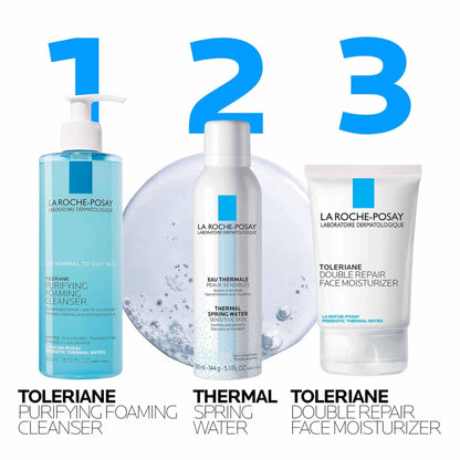 La Roche-Posay Toleriane Purifying Foaming Facial Cleanser, Niacinamide + Ceramides + Prebiotic Thermal Water, Oil Free Face Wash For Oily Skin, Pore Cleanser - dailyvitalstore