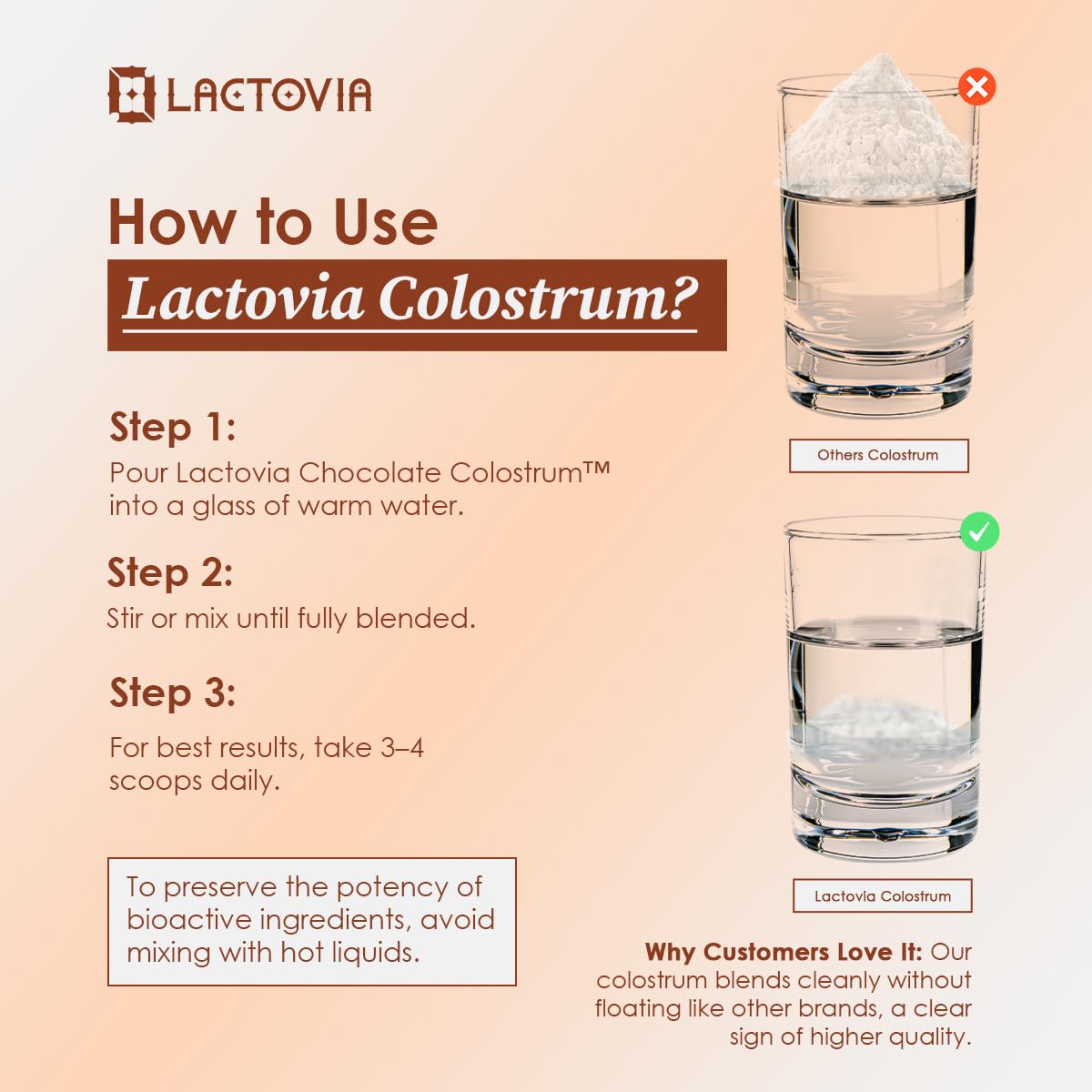 LACTOVIA Bovine Colostrum Powder – Chocolate Flavor | Grass-Fed Colostrum Supplement | Gut & Immune Health Support | Keto, Gluten & Fat-Free | for Women & Men - dailyvitalstore