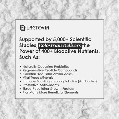 LACTOVIA Bovine Colostrum Powder | Grass-Fed Organic Colostrum Supplement | Gut & Immune Health Support | Raw, Unflavored | Keto, Gluten & Fat-Free | for Women & Men - dailyvitalstore