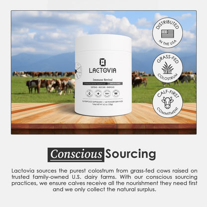 LACTOVIA Bovine Colostrum Powder | Grass-Fed Organic Colostrum Supplement | Gut & Immune Health Support | Raw, Unflavored | Keto, Gluten & Fat-Free | for Women & Men - dailyvitalstore