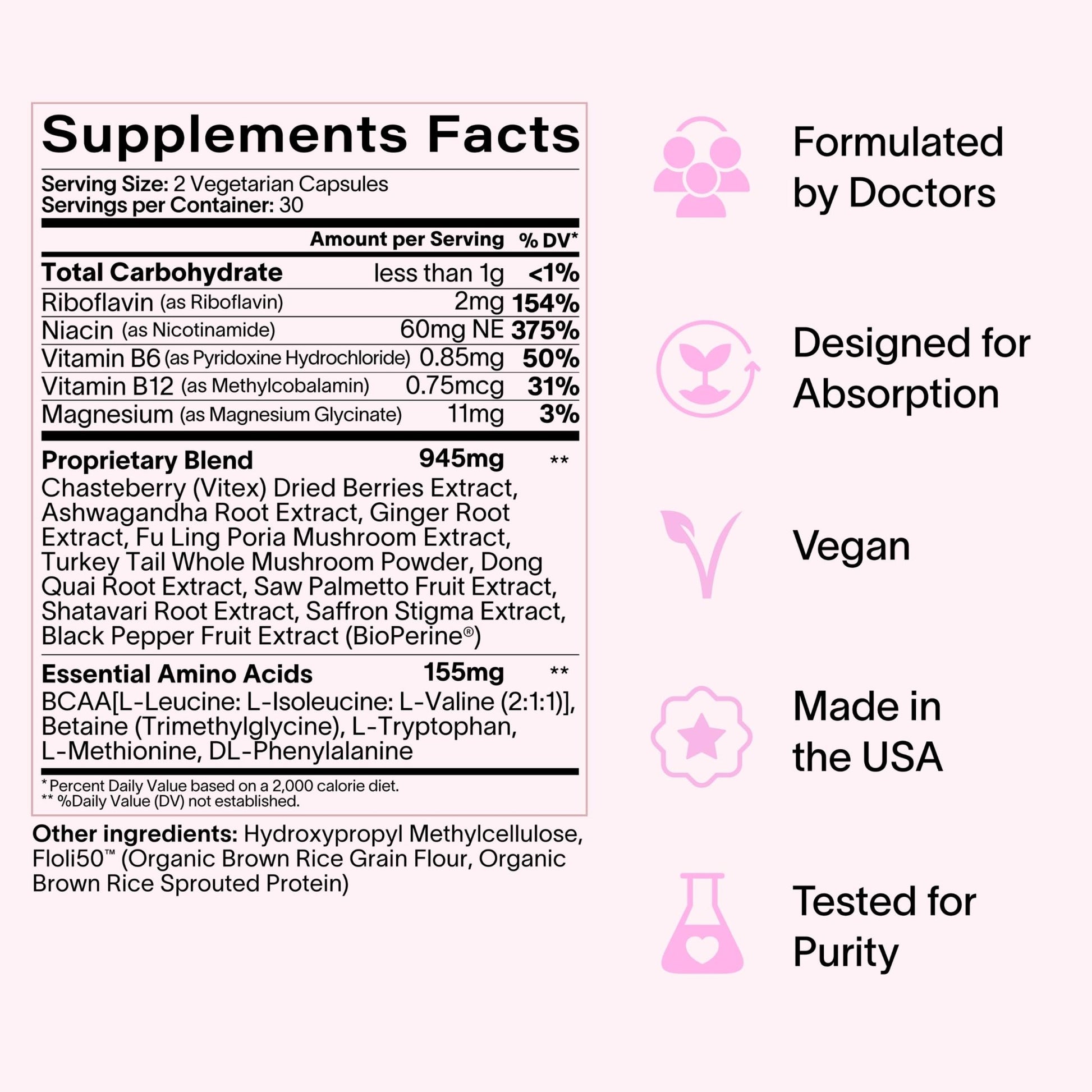 Ladywell Daily Hormone Balance Capsules | Natural Cycle Support for Women | Supports Mood, Bloating, Cramps, Skin Health & Cravings | with Chasteberry, B Vitamins, Ashwagandha, Saffron & More | 60 Ct - dailyvitalstore