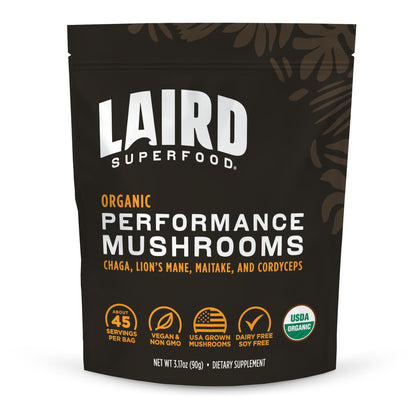 Laird Superfood Organic Performance Mushroom Blend with Chaga, Cordyceps, Lion's Mane and Maitake for Energy - dailyvitalstore