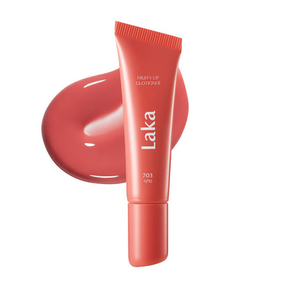 Laka Fruity Lip Glotioner, 10ml/0.33 fl.oz, Lip Gloss with High Shine Vivid Colors, Jelly tip for Hygienic & Easy Application, K-Beauty (703 Apri) - dailyvitalstore